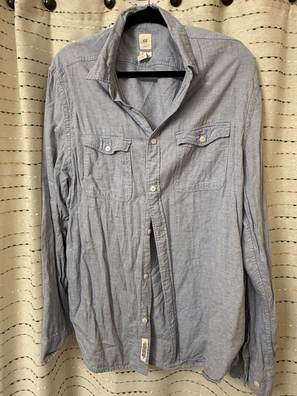 H&M Pale Blue Men's Button-Down Casual Shirt